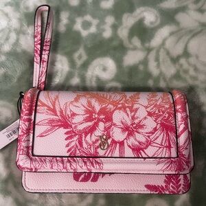 Floral Pink Wristlet Clutch